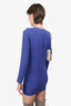 Balenciaga Purple Silk Long Sleeve Dress 36