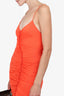 Victoria Beckham Orange Ruched Maxi Dress Size 0