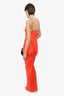 Victoria Beckham Orange Ruched Maxi Dress Size 0