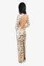 Halpern Sequin Tiger Long Sleeve Gown Size S