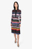 Mary Katrantzou Metallic Pleated Dress Size S