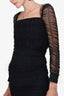 Self-Portrait Black Lace Sleeve Polka Dot Dress Size 2