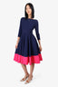 Greta Constantine Navy/Pink Dress Size XS