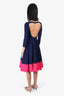 Greta Constantine Navy/Pink Dress Size XS