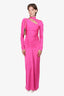 Victoria Beckham Pink Ruched Long Sleeve Dress Size 2