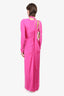 Victoria Beckham Pink Ruched Long Sleeve Dress Size 2