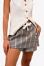 Maje Grey/Yellow Check Skort Size 38