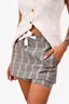 Maje Grey/Yellow Check Skort Size 38