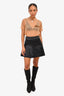 Versace Jeans Black Pleated Stud Detail Mini Skirt Size 40