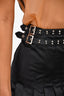 Versace Jeans Black Pleated Stud Detail Mini Skirt Size 40