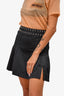 Versace Jeans Black Pleated Stud Detail Mini Skirt Size 40