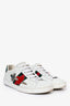 Gucci White/Green Embellished 'Ace' Sneakers Size 37