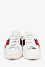 Gucci White/Green Embellished 'Ace' Sneakers Size 37