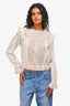 Zimmerman Cream Cotton Eyelet Long Sleeve Top Size 2