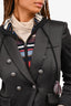 Veronica Beard Black Blazer with Striped Hood Size 6