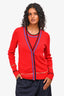 Akris Punto Red Wool Blend Tank Top (Size 6) + Cardigan (Size 4) Set