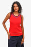 Akris Punto Red Wool Blend Tank Top (Size 6) + Cardigan (Size 4) Set