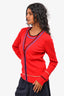 Akris Punto Red Wool Blend Tank Top (Size 6) + Cardigan (Size 4) Set