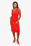 Victoria Victoria Beckham Red Wool Sleeveless Dress Size 6 US