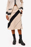 Narciso Rodriguez White/Black Wool A-Line Skirt