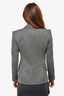 L'Agence Grey Herringbone Wool Blazer with Gold Stripes Size 2