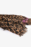 Louis Vuitton Leopard Print Cashmere/Silk Pink Logo Scarf