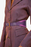 Prada Purple Leather Cinched Belt Size 70