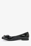 Fendi Black Patent Leather Bow Ballet Flats Size 35