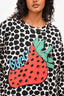 Gucci White/Black Strawberry Logo Printed Sweater Size L