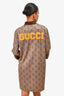 Gucci X Disney Brown Monogram Mickey Mouse Printed Long Sleeve Dress Size S