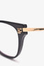 Cartier Black Frame Eye Glasses With Panther Head Detail