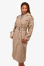 MaxMara Beige Wool Blend Collared Long Sleeve Trench Coat Size 6