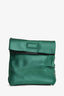 Alexander Wang Green Satin Logo Embroidered Clutch