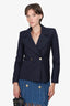 Re/Done Navy Wool Double-Button Blazer Size X-Small