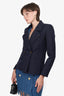 Re/Done Navy Wool Double-Button Blazer Size X-Small