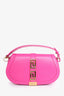 Versace Pink Leather Greca Goddess Shoulder Bag With Strap