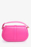 Versace Pink Leather Greca Goddess Shoulder Bag With Strap