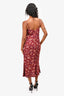 Reformation Red Floral Midi Dress Size 4