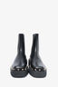 Valentino Black Leather Rockstud Square Toe Chelsea Boots Size 37.5