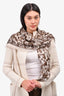 Alexander Mcqueen Silk Brown Leopard Print Scarf