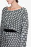 Stella McCartney Black/White Silk Patterned Long Sleeve Dress Size 42