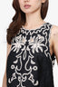 Maje Black Palm Tree Embroidery Cropped Tank Top Size 3