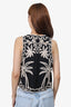 Maje Black Palm Tree Embroidery Cropped Tank Top Size 3