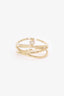 Tiffany & Co 18K Yellow Gold  Elsa Peretti Wave Three Row Diamond Ring