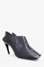 Balenciaga Black Leather Quadro Square Toe Foldable Heel Mule Size 41