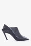 Balenciaga Black Leather Quadro Square Toe Foldable Heel Mule Size 41