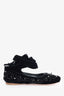 Miu Miu Black Velvet Studded Tie Up Ballet Flats Size 40