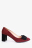 Prada Burgundy/Black Suede Bow Pump Size 40