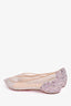 Christian Louboutin Beige Mesh and Glitter Follies Strass Ballet Flats Size 39.5