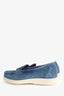 Santoni Blue Suede Detroit Loafers Size 10.5 Mens